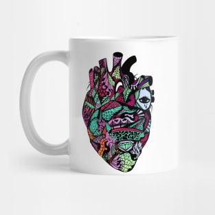 Blue Red Blend Transparent Heart Mug